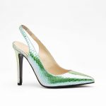 Slingback Leather Closed Toe High Heels