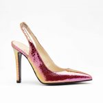 Sling back high heel Rose Pink color made in Italy