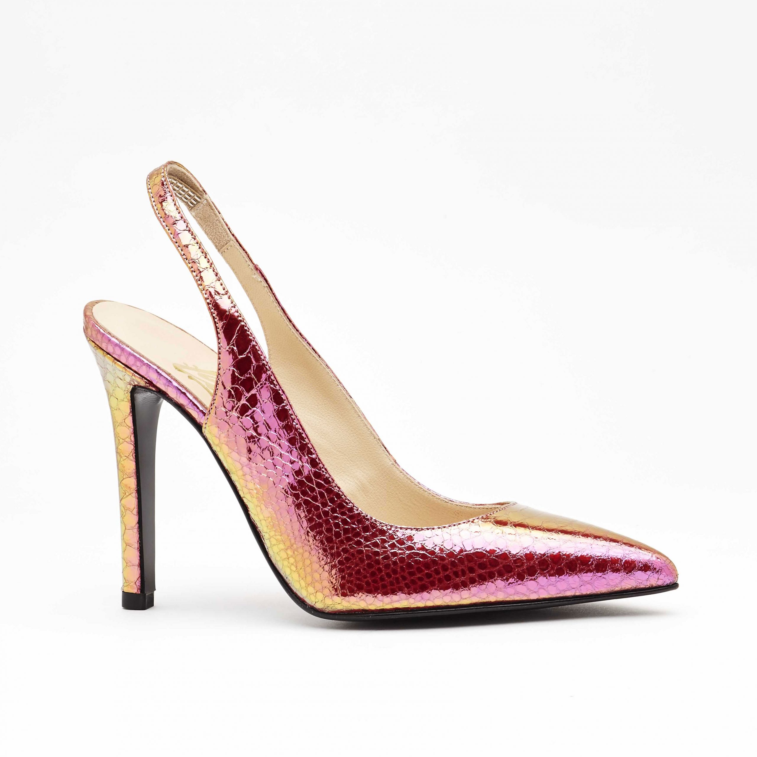 sling back high heel pums rose pink color made in Italy Quaintrelle Sling back high heel Rose Pink color made in Italy