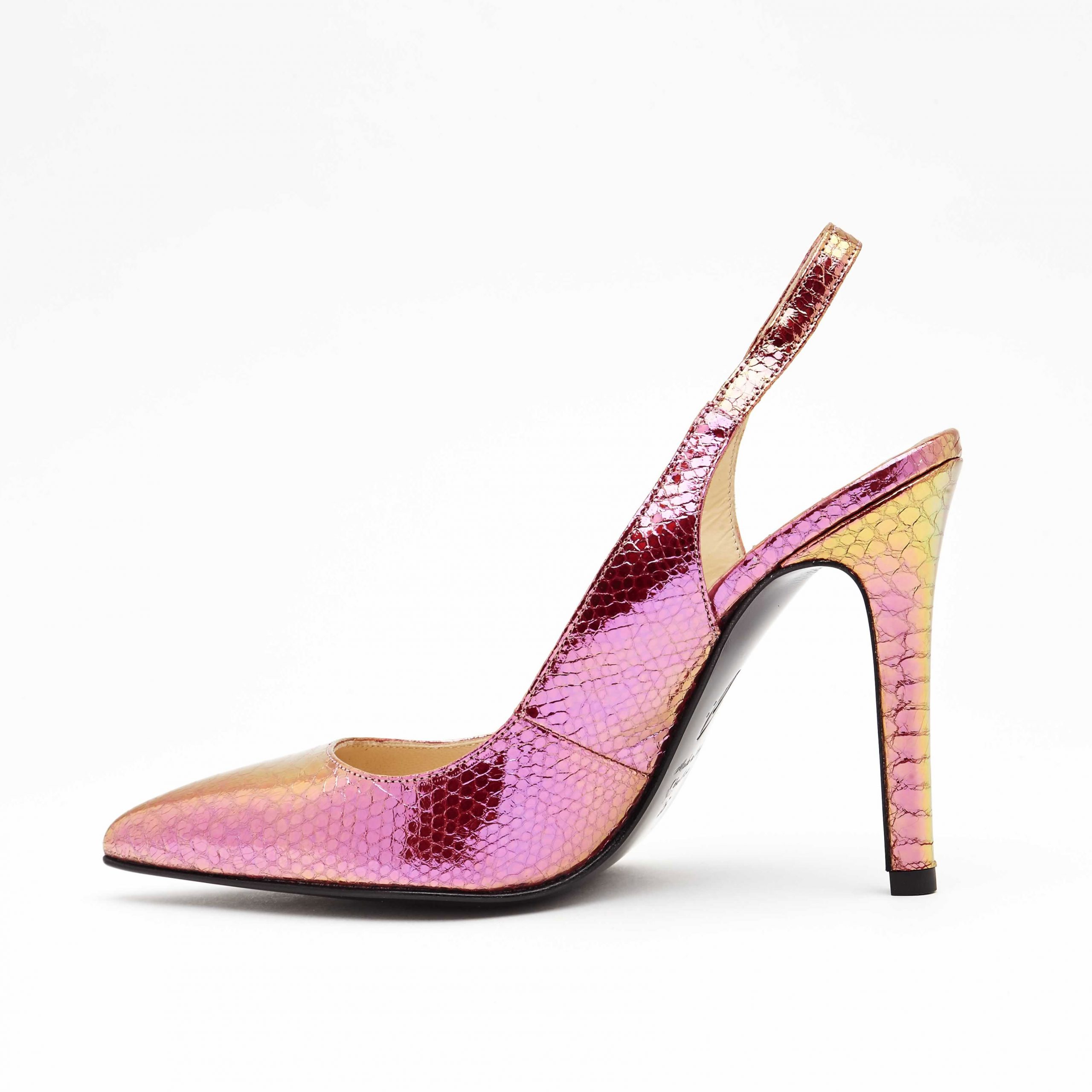 intemporel-pink-side2 Sling back high heel Rose Pink color made in Italy - Image 3